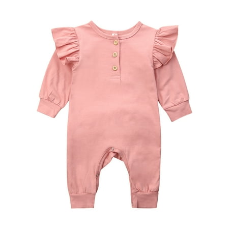 Spring hue Girl s Solid Color One-piece Jumpsuit Long Fly Sleeve Front Button Open Collar Baby Playsuit for Spring and Autumn Wear
Spring hue Girl s Solid Color One-piece Jumpsuit Long Fly Sleeve Front Button Open Collar Baby Playsuit for Spring and Autumn Wear