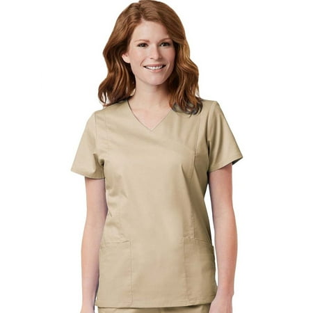 Blossom by Maevn Women s Signature Mock Wrap Solid Scrub Top