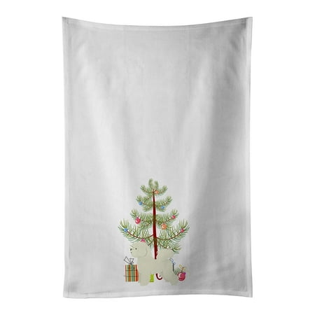 Bichon Frise Christmas Tree White Kitchen Towel Set of 2 19 in x 28 in
