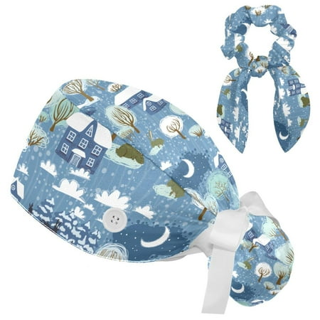 Working Cap with Buttons and Sweatband Scrub Hat Bouffant Caps with Scrunchie Winter Night Doodle Tie Back Hats
Working Cap with Buttons and Sweatband Scrub Hat Bouffant Caps with Scrunchie Winter Night Doodle Tie Back Hats