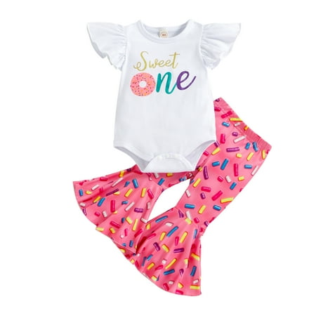 HESHENG Infant Baby Girls 1st Birthday Clothes Set Sweet One Fly-sleeve Romper Tops Doughnut Bell Bottoms Outfits 12-18 Months
HESHENG Infant Baby Girls 1st Birthday Clothes Set Sweet One Fly-sleeve Romper Tops Doughnut Bell Bottoms Outfits 12-18 Months