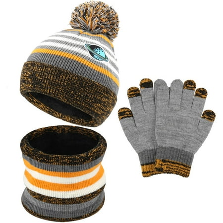 Kids Winter Warm Beanie Hat Touchscreen Gloves Set Neck Warmer Scarf Thick Fleece Lined Yellow
Kids Winter Warm Beanie Hat Touchscreen Gloves Set Neck Warmer Scarf Thick Fleece Lined Yellow