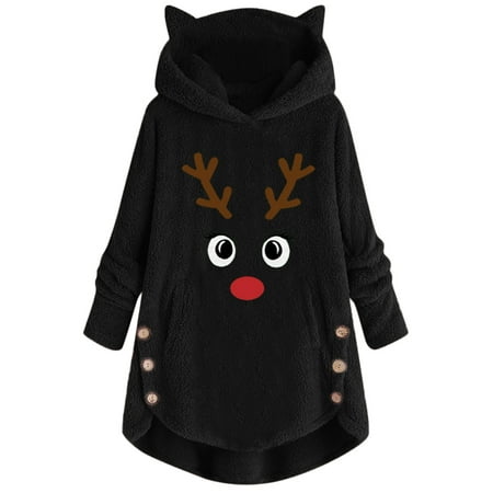 MAWCLOS Women Christmas Elk Hooded Pajamas Sherpa Fuzzy Fleece Hoodies Pullover Sweatshirt Sweater Plus Size Winter Coat Outwear
MAWCLOS Women Christmas Elk Hooded Pajamas Sherpa Fuzzy Fleece Hoodies Pullover Sweatshirt Sweater Plus Size Winter Coat Outwear