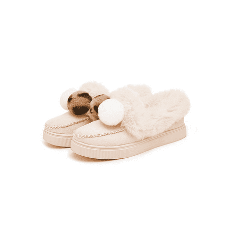 Colisha Womens Moccasin Slippers Suede Faux Fur Lined Winter Slip On Shoes
