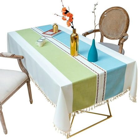 Blue Green Stripe Tablecloth Dining Table Coffee Desk Cloth Embroidery Fringed Tablecloth Tassel Rustic Design Table Decor
Blue Green Stripe Tablecloth Dining Table Coffee Desk Cloth Embroidery Fringed Tablecloth Tassel Rustic Design Table Decor