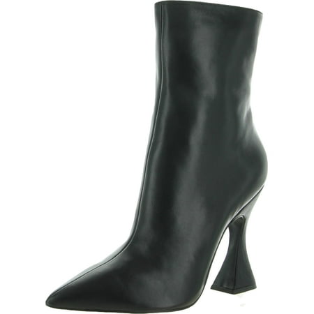 Steve Madden Vivy Women s Faux Leather Pointed Toe Flared Heel Booties