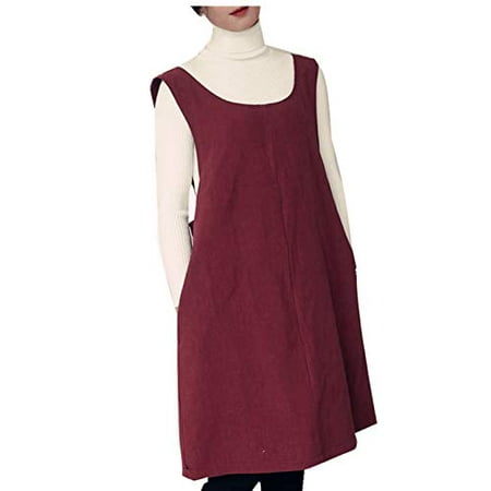 Soft Cotton Linen Apron Solid Color Halter Cross Bandage Aprons Japan Japanese Style X Shape Kitchen Cooking Clothes Gift for Women Chef Housewarming (Dark Red)
Soft Cotton Linen Apron Solid Color Halter Cross Bandage Aprons Japan Japanese Style X Shape Kitchen Cooking Clothes Gift for Women Chef Housewarming (Dark Red)