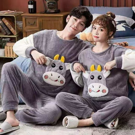 Unisex Flannel Sleepwear New Women Men Winter Warm Fleece Couples Pajamas Set Lovers Nightgown Cute Cartoon Pijamas Home Clothes
Unisex Flannel Sleepwear New Women Men Winter Warm Fleece Couples Pajamas Set Lovers Nightgown Cute Cartoon Pijamas Home Clothes