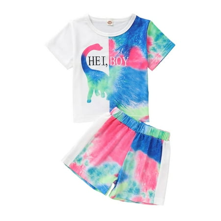 OLLUISNEO 4-5T Toddler Baby Boys Summer Shorts Outfits Dinosaur Printed Short Sleeve Top Elastic Shorts 2 PCS Set
OLLUISNEO 4-5T Toddler Baby Boys Summer Shorts Outfits Dinosaur Printed Short Sleeve Top Elastic Shorts 2 PCS Set