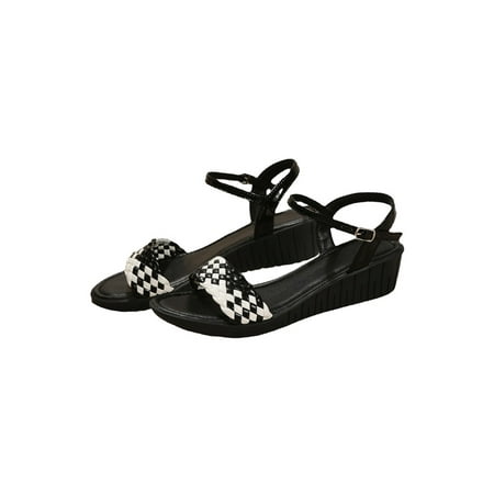 Rotosw Ladies Casual Shoes Open Toe Summer Sandal Beach Sandals Women s Wedges Women Lightweight Buckle Dressy Shoe Black White Grid 9
Rotosw Ladies Casual Shoes Open Toe Summer Sandal Beach Sandals Women s Wedges Women Lightweight Buckle Dressy Shoe Black White Grid 9