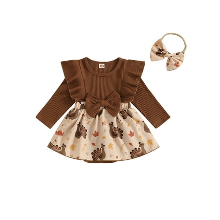 Niceyoeuk Baby Girls Rompers Dress Thanksgiving Jumpsuits with Headband 
Niceyoeuk Baby Girls Rompers Dress Thanksgiving Jumpsuits with Headband