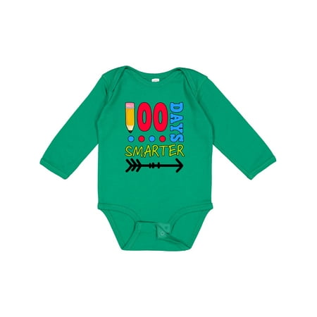 Inktastic 100 Days Smarter with Arrow Gift Baby Boy Long Sleeve Bodysuit