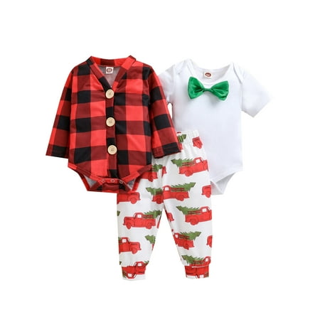 Frobukio Christmas Baby Boys Girls Gentleman Clothes Sets Plaid Breasted Romper Coat Bow Tie Jumpsuits Pants Red 6-12 Months
Frobukio Christmas Baby Boys Girls Gentleman Clothes Sets Plaid Breasted Romper Coat Bow Tie Jumpsuits Pants Red 6-12 Months