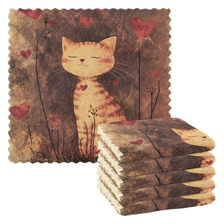 Cute Cat Vintage Kitchen Cloth Dish Towels for Drying Washing Absorbent Dish Rags 6 Pack
Cute Cat Vintage Kitchen Cloth Dish Towels for Drying Washing Absorbent Dish Rags 6 Pack