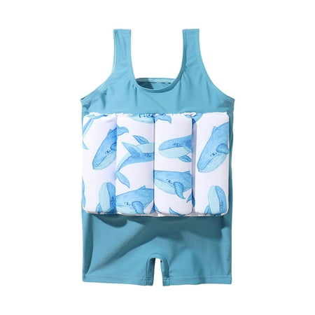 Girls Swimsuit Deals AIEOTT Bathing Suits For Girls Toddler Baby Girls Boys Buoyancy Swimsuit Print Sleeveless One-piece Swimsuit Kids Girls Swimwear Bathing Suits Bikini Summer Savings Clearance!