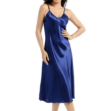 Homgro Women s Satin Sleep Dress Deep V Neck Silk Nightgown Long Pajama Dresses Sexy Dressing Gown Spaghetti Strap Sleeveless Chemises Tea Length Sleepwear Summer Lingries Navy Blue Medium
Homgro Women s Satin Sleep Dress Deep V Neck Silk Nightgown Long Pajama Dresses Sexy Dressing Gown Spaghetti Strap Sleeveless Chemises Tea Length Sleepwear Summer Lingries Navy Blue Medium
