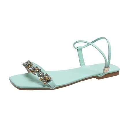 nsendm Sling Sandals for Women Ladies Round Fashion Sandals Flower Fashion Rhinestone Toe Flat Womens Earth Sandals Sandal Green 6.5
nsendm Sling Sandals for Women Ladies Round Fashion Sandals Flower Fashion Rhinestone Toe Flat Womens Earth Sandals Sandal Green 6.5