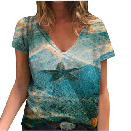kakina CMSX Hawaiian Shirts for Women Clearance Fashion Summer V-Neck Short Sleeve Print Casual T-shirt Blouse Print Casual T-Shirt Blouse Multicolor S
kakina CMSX Hawaiian Shirts for Women Clearance Fashion Summer V-Neck Short Sleeve Print Casual T-shirt Blouse Print Casual T-Shirt Blouse Multicolor S