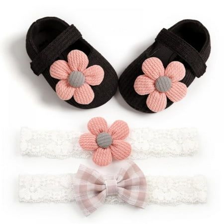 Wuffmeow Baby First Walkers Newborn Boy Girl Soft Sole Crib Shoes Flower Cotton Prewalker Shoes +2Pcs Headband Set 0-18 Months
Wuffmeow Baby First Walkers Newborn Boy Girl Soft Sole Crib Shoes Flower Cotton Prewalker Shoes +2Pcs Headband Set 0-18 Months