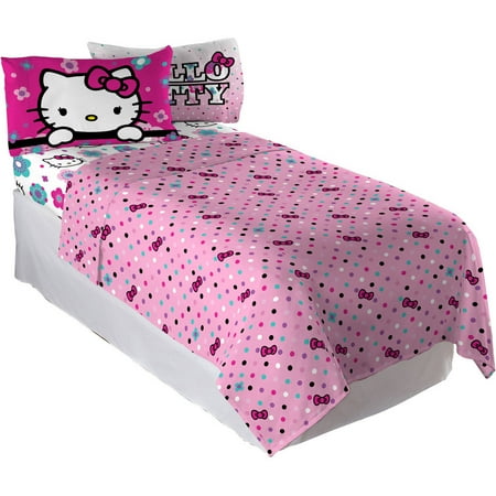 Hello Kitty Floral Ombre Bedding Sheet Set