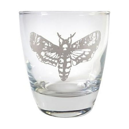 Lyoncraft LBDM01 10 oz Hawk Moth Engraved Lowball Glass
