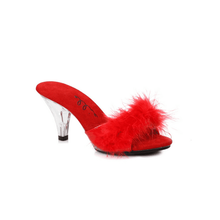 305- Sasha 3 Heel Maribou Slipper
