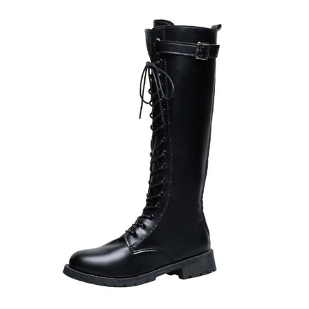 Mackneog Womens Shoes Solid Color Round Toe Middle Heel Thick Heel Lace Up Buckle Large Boots Gift on Clearance
Mackneog Womens Shoes Solid Color Round Toe Middle Heel Thick Heel Lace Up Buckle Large Boots Gift on Clearance