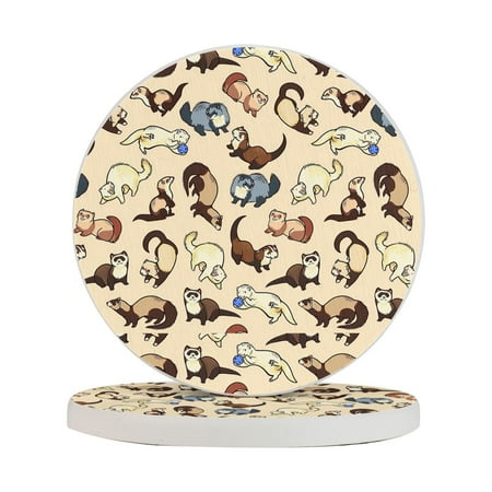 Circular Drink Coasters Set Adorable Ferret Pattern Beautiful Home Decor Diatomite Heat-Resistant Diatomite Protect Table Countertop
Circular Drink Coasters Set Adorable Ferret Pattern Beautiful Home Decor Diatomite Heat-Resistant Diatomite Protect Table Countertop