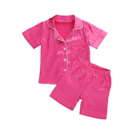 Coduop Toddler Baby Kids Girls Satin Pajamas Set Long Sleeve Button-Down Sleepwear 1-7 Years
Coduop Toddler Baby Kids Girls Satin Pajamas Set Long Sleeve Button-Down Sleepwear 1-7 Years