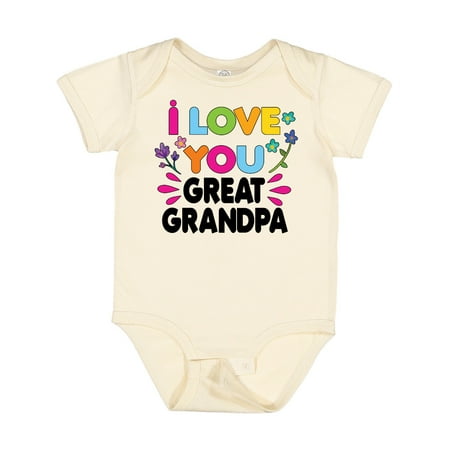Inktastic I Love You Great Grandpa with Flowers Gift Baby Girl Bodysuit