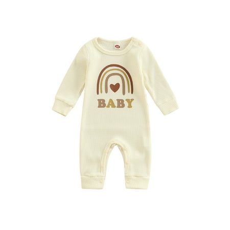 Meihuida Infant Baby Boys Girls Autumn Jumpsuit Cartoon Rainbow Letter Print Long Sleeve Round Neck Romper
Meihuida Infant Baby Boys Girls Autumn Jumpsuit Cartoon Rainbow Letter Print Long Sleeve Round Neck Romper