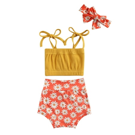 Fullvigor Baby Girls Knitted Ribbed Suspender Crop Tops Sunflower Bowknot Shorts Pants Headband
Fullvigor Baby Girls Knitted Ribbed Suspender Crop Tops Sunflower Bowknot Shorts Pants Headband