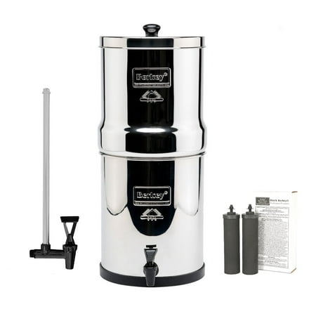 Big Berkey Water Purifier with 2 Black and 7.5 inch Spigot Accessory