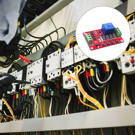 Alextreme Digital Timer Module Switch Indicator Light Loop Self-locking PCB Digital Replacing Accessories(12V)