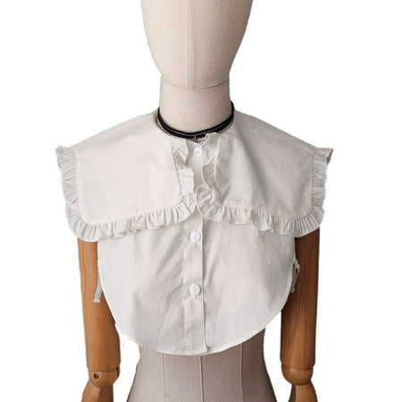 QUSENLON Women Ruffled Rectangular Big Lapel Shawl Fake Collar Detachable Dickey Blouse Button Down O-Neck Decorative Basic Layering Half Shirt
QUSENLON Women Ruffled Rectangular Big Lapel Shawl Fake Collar Detachable Dickey Blouse Button Down O-Neck Decorative Basic Layering Half Shirt