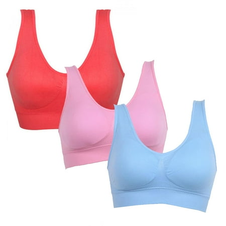Sports Bra Size S-6XL Outdoor Underwear Women Seamless Bra Solid Fitness Bras Yoga Tops Soft Cup Lovely Young 3pcs Blue&Pink&Red
Sports Bra Size S-6XL Outdoor Underwear Women Seamless Bra Solid Fitness Bras Yoga Tops Soft Cup Lovely Young 3pcs Blue&Pink&Red