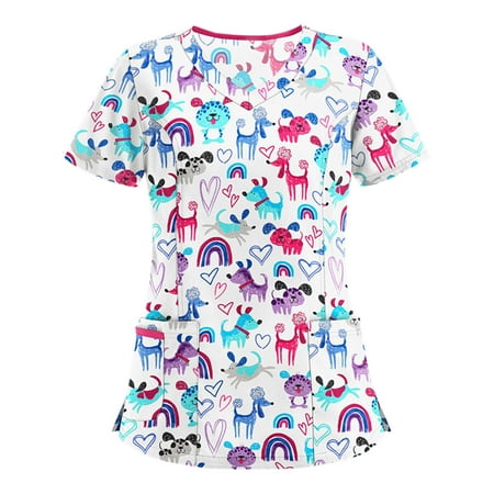 Transer plus size tops for women Women Scrubs Top Women s Working Uniform Nursing Uniform With Two Pockets Short Sleeve V-neck Cartoon Printed Blouse
Transer plus size tops for women Women Scrubs Top Women s Working Uniform Nursing Uniform With Two Pockets Short Sleeve V-neck Cartoon Printed Blouse