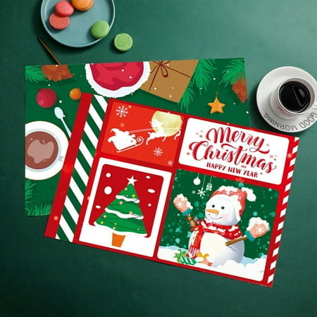 KAOU 4Pcs Rectangular Bowl Pad Collapsible Cartoon PVC Anti-Slid Xmas Printed Placemat for Dining
KAOU 4Pcs Rectangular Bowl Pad Collapsible Cartoon PVC Anti-Slid Xmas Printed Placemat for Dining