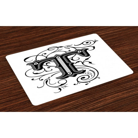 Letter T Placemats Set of 4 Symmetrical Uppercase Letter in Renaissance Art Style Ornamental Monochrome Washable Fabric Place Mats for Dining Room Kitchen Table Decor Black Grey White by Ambesonne
Letter T Placemats Set of 4 Symmetrical Uppercase Letter in Renaissance Art Style Ornamental Monochrome Washable Fabric Place Mats for Dining Room Kitchen Table Decor Black Grey White by Ambesonne