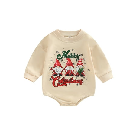 Meihuida Infant Baby Christmas Jumpsuit Cartoon Letter/Santa Claus Print Long Sleeve Round Neck Romper
Meihuida Infant Baby Christmas Jumpsuit Cartoon Letter/Santa Claus Print Long Sleeve Round Neck Romper