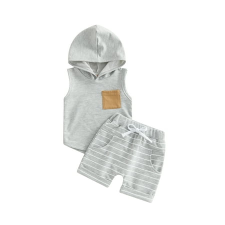 CIYCuIT Toddler Baby Boys Clothes Summer Outfit Striped Print Sleeveless Vest Tops Drawstring Shorts Set 0-3T
CIYCuIT Toddler Baby Boys Clothes Summer Outfit Striped Print Sleeveless Vest Tops Drawstring Shorts Set 0-3T