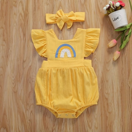 Newborn Baby Boy Girl Rainbow Romper Bodysuit Jumpsuit Headband Summer Clothes Set 2PCS
Newborn Baby Boy Girl Rainbow Romper Bodysuit Jumpsuit Headband Summer Clothes Set 2PCS