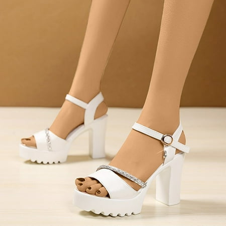 TUTUnaumb Women s Sandals Size 7.5 Girls Sandals Women Shoes Summer Ladies Fashion Round-toe Sandals Thick Sole High-heeled Platform Buckle Cross Rhinestone Strap Casual Sandals for Women-White-40
TUTUnaumb Women s Sandals Size 7.5 Girls Sandals Women Shoes Summer Ladies Fashion Round-toe Sandals Thick Sole High-heeled Platform Buckle Cross Rhinestone Strap Casual Sandals for Women-White-40