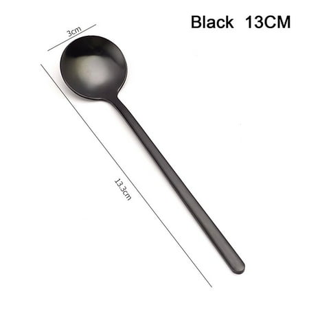 304 Stainless Steel Coffee Spoon Round Head Spoon Korean Style Spoon Honey Dessert Gift Mixing Spoon Long Handle Tea Spoon Milk