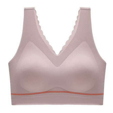 Women s Traceless Gathered Latex Sports Bra U-Shaped Beautiful Back Wrapped Chest Sexy Deep V Comfortable Sleep Vest Underwear