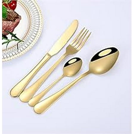 Gold Silverware Set for 8 32 Piece Premium Stainless Steel Flatware Cutlery Utensil Set Durable Home Kitchen Restaurant Hotel Eating Tableware Set Dishwasher Safe Mirror-Polished 
Gold Silverware Set for 8 32 Piece Premium Stainless Steel Flatware Cutlery Utensil Set Durable Home Kitchen Restaurant Hotel Eating Tableware Set Dishwasher Safe Mirror-Polished