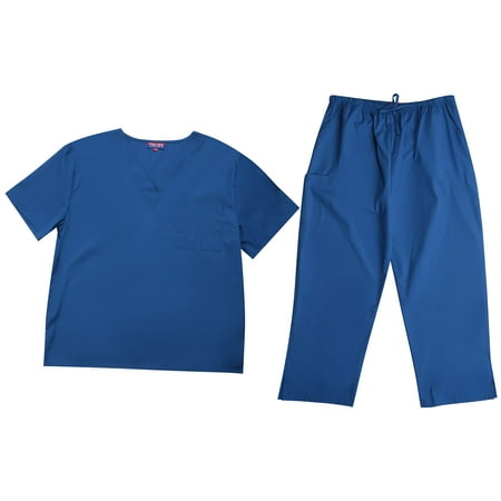 Tropi Mens Scrub Sets - Four Pocket Medical Scrubs Uniform (V-Neck with Cargo Pant) (Royal Medium)
Tropi Mens Scrub Sets - Four Pocket Medical Scrubs Uniform (V-Neck with Cargo Pant) (Royal Medium)