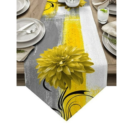 Grey And Yellow Tablecloths Decoration Wedding Vintage Party Long Table Runner Stain Resistant Picnic Dinner Dresser
Grey And Yellow Tablecloths Decoration Wedding Vintage Party Long Table Runner Stain Resistant Picnic Dinner Dresser