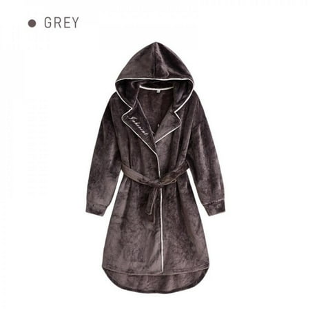 Praeter Flannel Couple Nightgown Robe Men and Women Winter Thickened Mid-Length Warm Cardigan Hooded Pajamas
Praeter Flannel Couple Nightgown Robe Men and Women Winter Thickened Mid-Length Warm Cardigan Hooded Pajamas