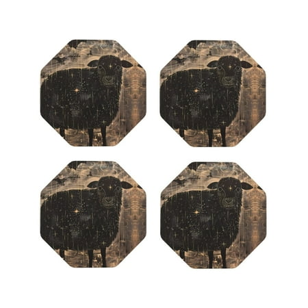 Drink Coasters Set of 4 Starry Night Black Sheep Leather Coasters for Coffee Table Protector Heat Resistant Cute Coasters for Home Decor Housewarming Gifts Bar Kitchen 4 Inch Octagon
Drink Coasters Set of 4 Starry Night Black Sheep Leather Coasters for Coffee Table Protector Heat Resistant Cute Coasters for Home Decor Housewarming Gifts Bar Kitchen 4 Inch Octagon